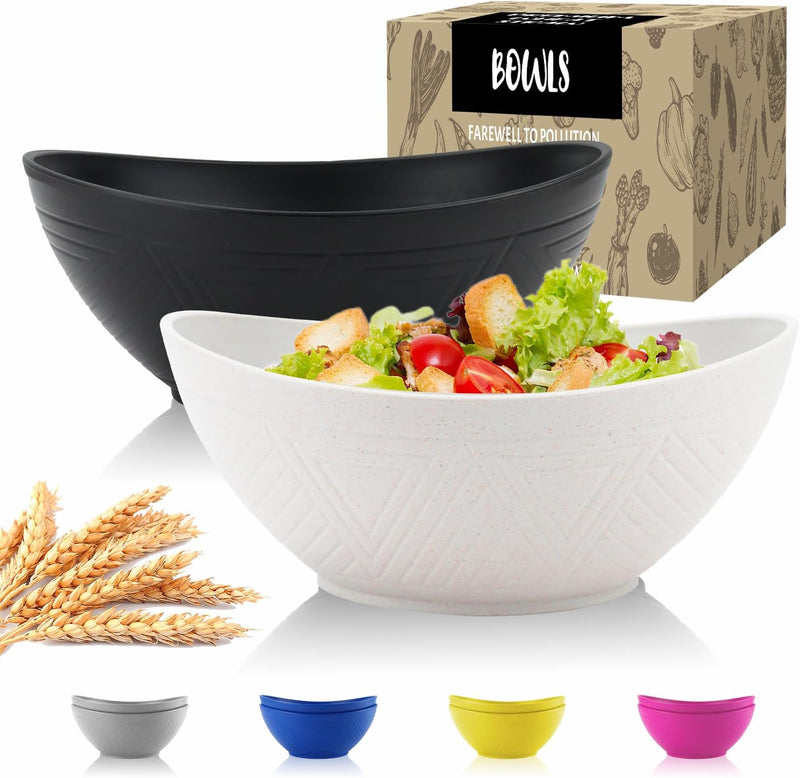 Big Wheat Straw Bowls,Large Salad Bowls Set of 2