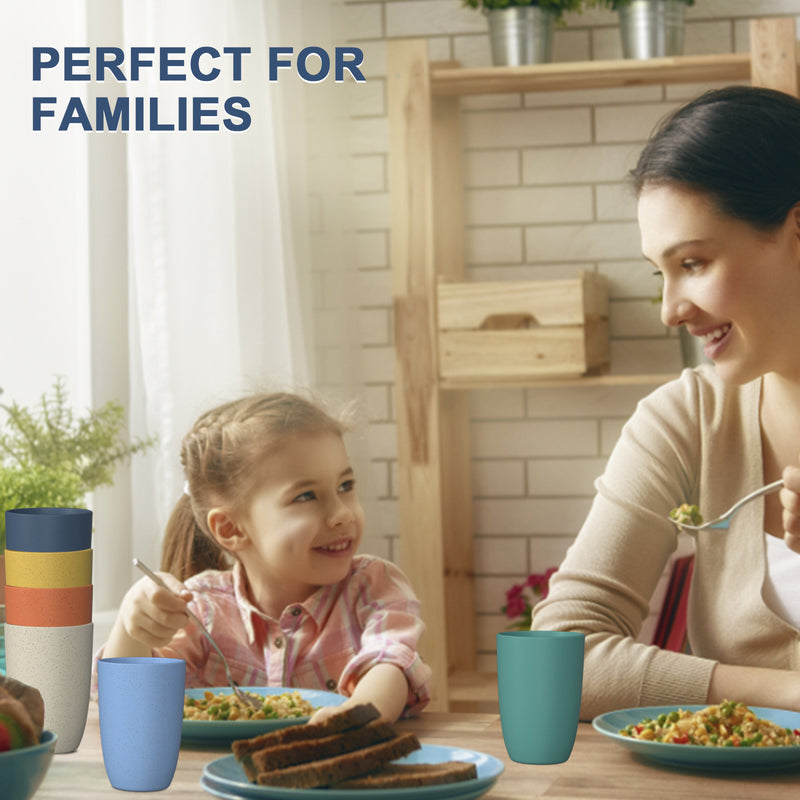 Wheat Straw Cups 6 PCS Good Alternative to Plastic Reusable Cups 12 oz