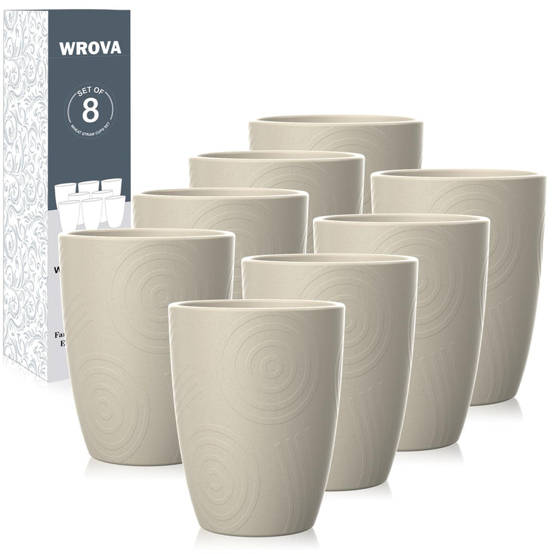 Wheat Straw Cups 8 PCS Good Alternative to Plastic Reusable Cups 12 oz