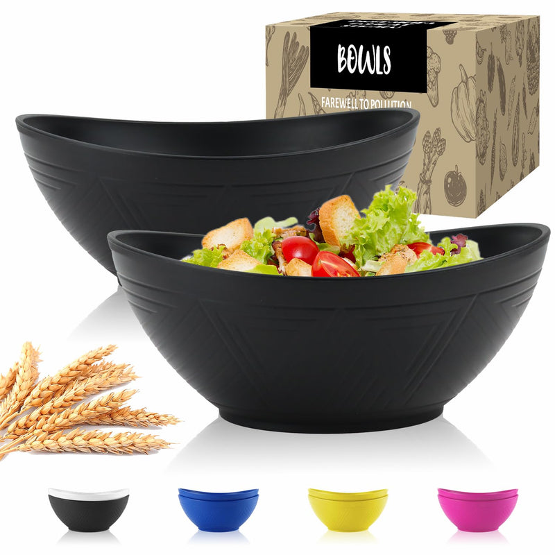 Big Wheat Straw Bowls,Large Salad Bowls Set of 2