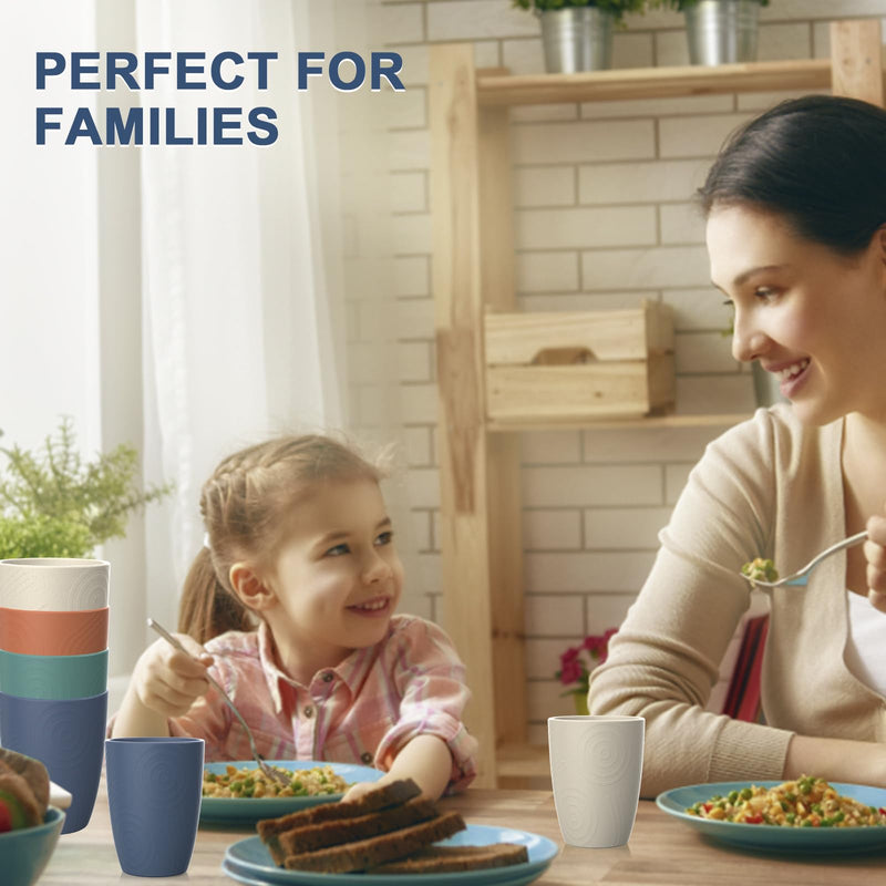 Wheat Straw Cups 8 PCS Good Alternative to Plastic Reusable Cups 12 oz