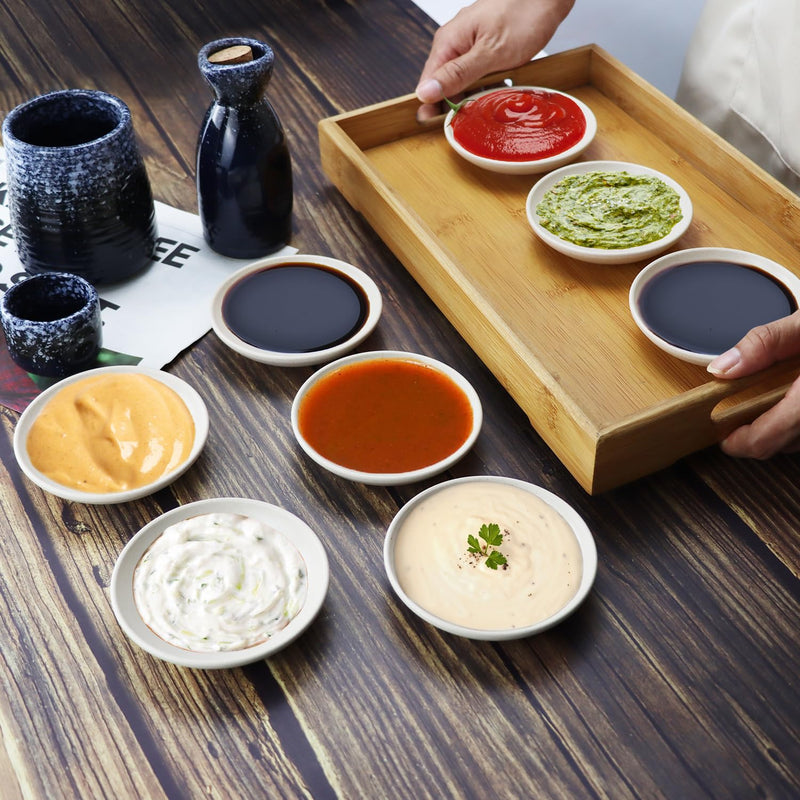 soy sauce dish 4 inch set of 8, small wheat straw plates 1.5oz