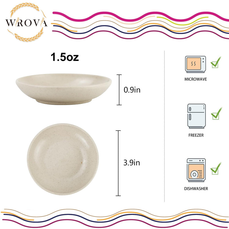 soy sauce dish 4 inch set of 8, small wheat straw plates 1.5oz