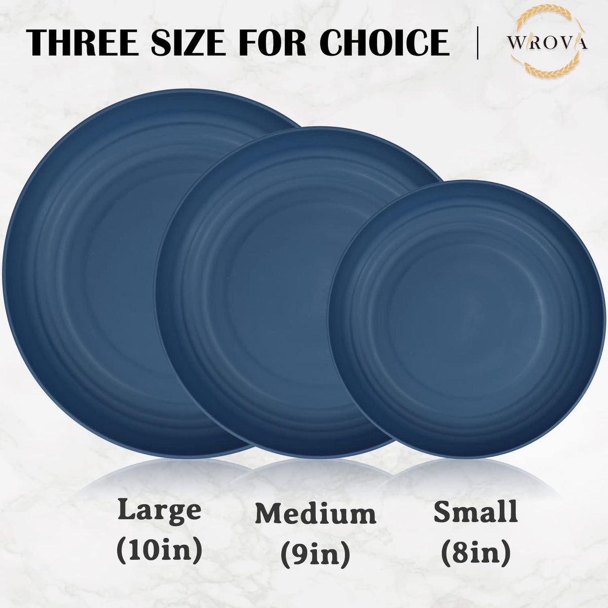 Wheat Straw Plates - 10 Inch Unbreakable Dinner Plates Set of 8