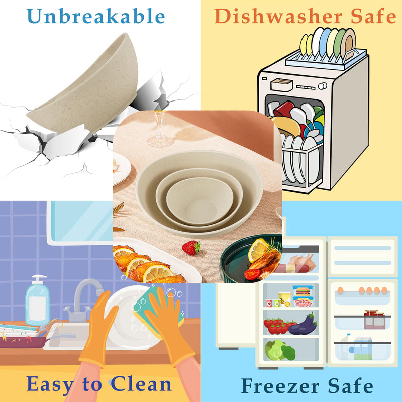 Salad Bowls Set of 6 with 3 Size