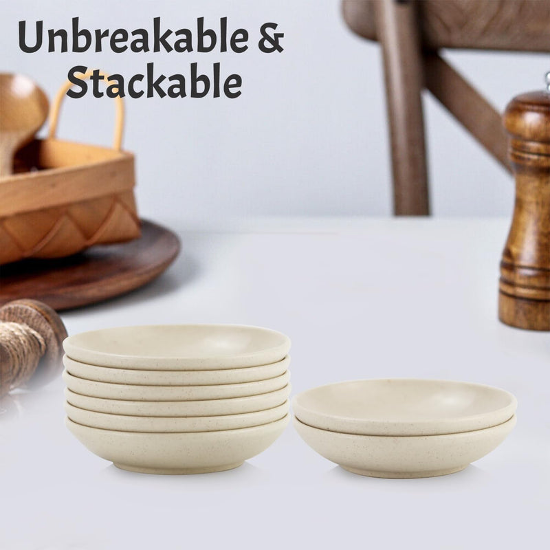 soy sauce dish 4 inch set of 8, small wheat straw plates 1.5oz