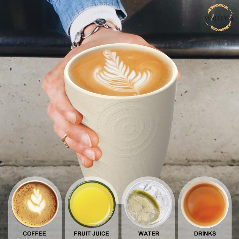 Wheat Straw Cups 8 PCS Good Alternative to Plastic Reusable Cups 12 oz