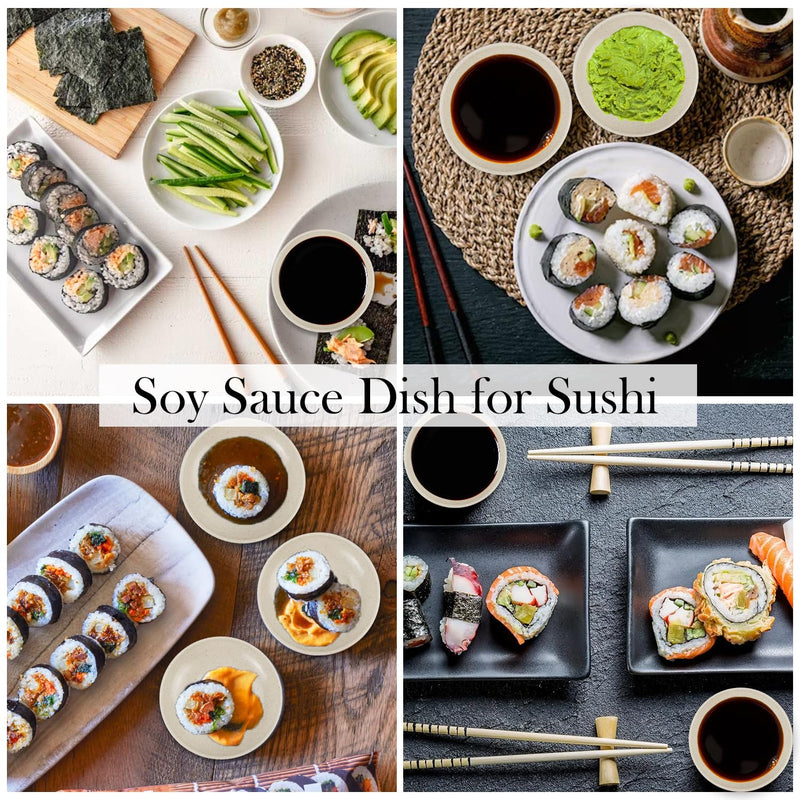 soy sauce dish 4 inch set of 8, small wheat straw plates 1.5oz