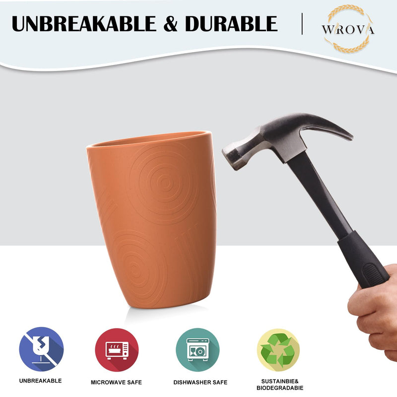 Wheat Straw Cups 8 PCS Good Alternative to Plastic Reusable Cups 12 oz