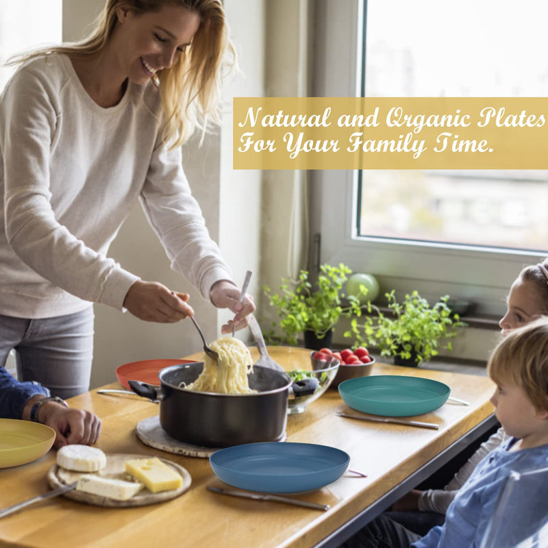 Wheat Straw Plates - 10 Inch Unbreakable Dinner Plates Set of 8