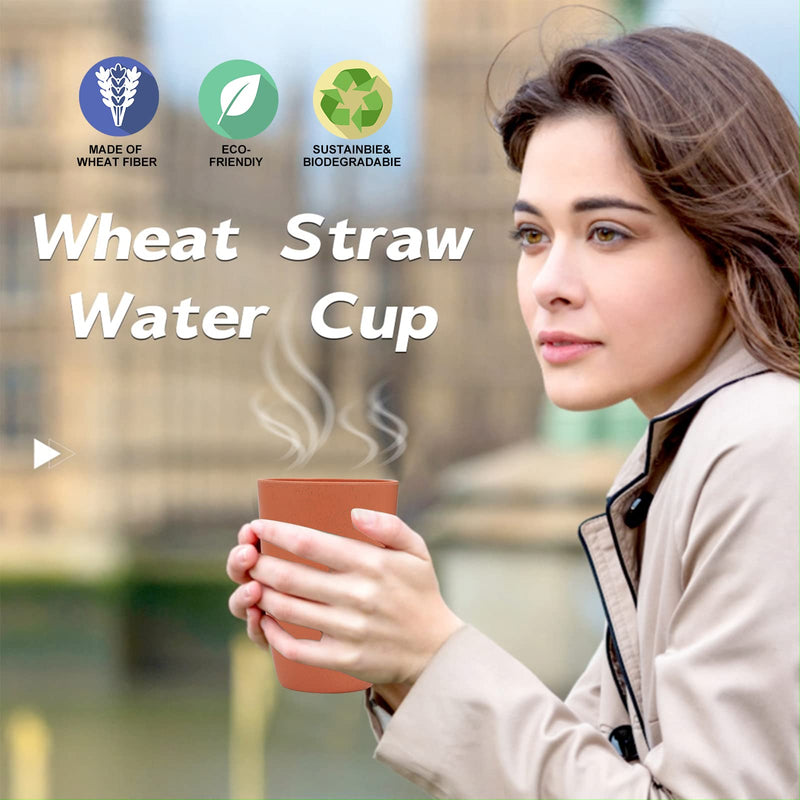 Wheat Straw Cups 6 PCS Good Alternative to Plastic Reusable Cups 20 oz